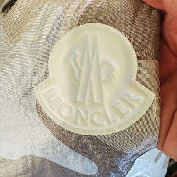 Moncler Sand Cream Beige Menchib Metallic Camo Hooded Jacket Retail $1695 2 - Picture 8 of 15
